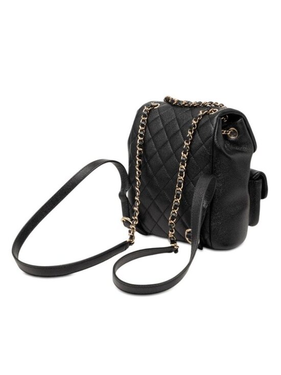 Chanel Triple CC Logo Quilted Chain Backpack Black Caviar Leather main image 4